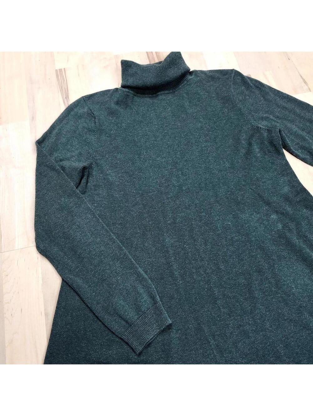 Max Studio Women's Gray Turtleneck Swing Dress Size M Soft Knit A-Line
